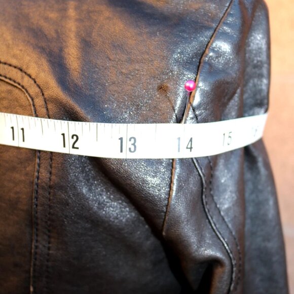 June Leather Jacket Black Size XS Motorcycle Style Cropped - Picture 14 of 16